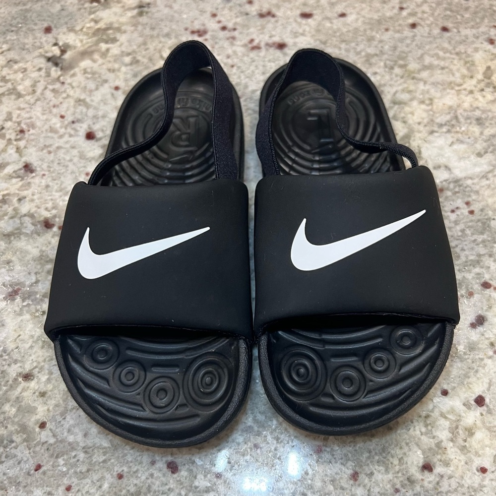 Nike Toddler Kawa Slides - Size 9c - Black - Like New Condition